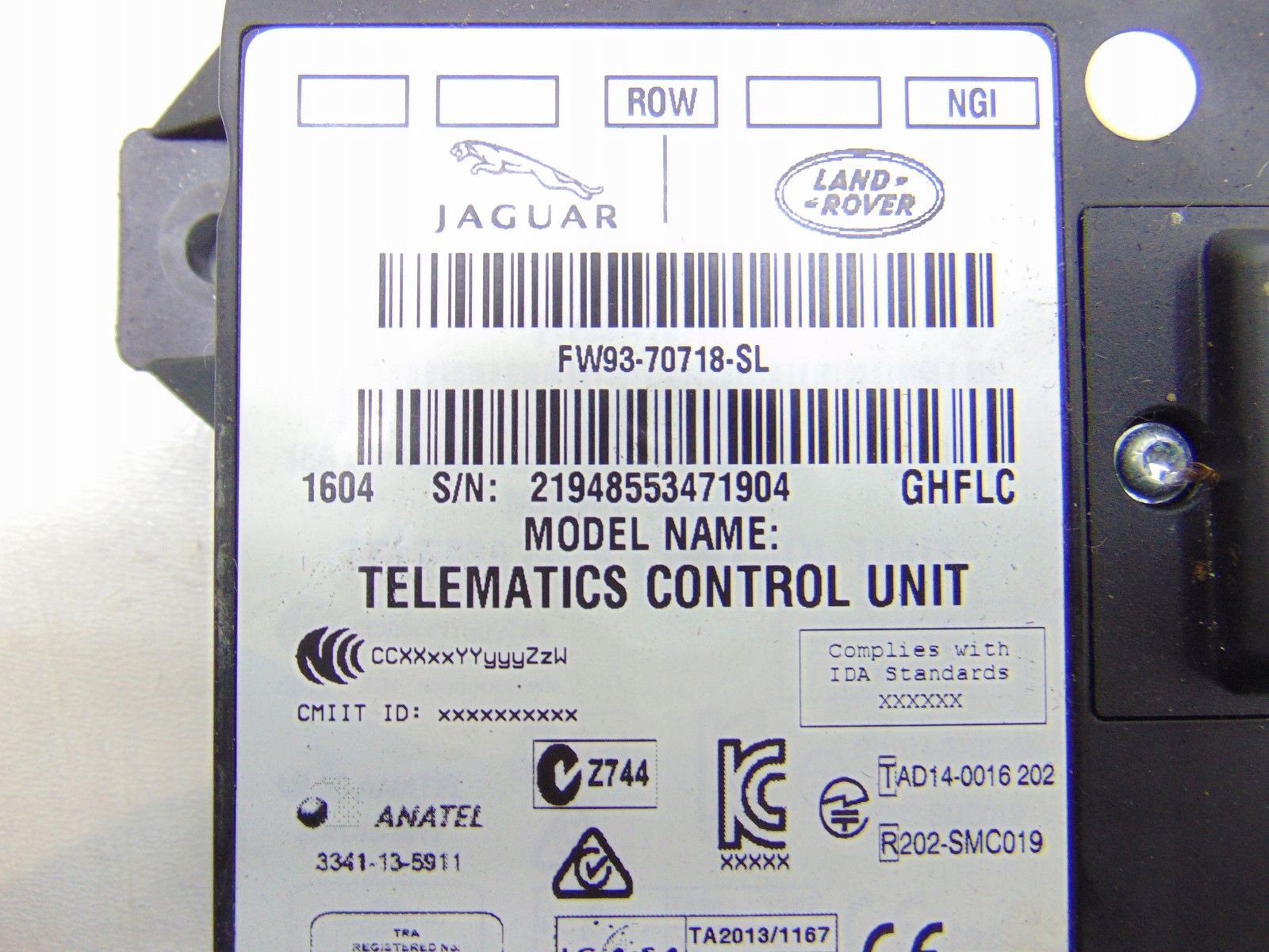 modulo STEROWNI BLUETOOTH JAGUAR XE X760 FW93-70718-SL