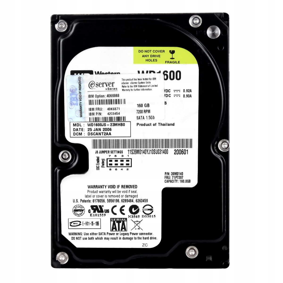 Ibm 40K6871 42C0454 160GB 7.2K 8MB Sata II 3.5'' WD1600JS
