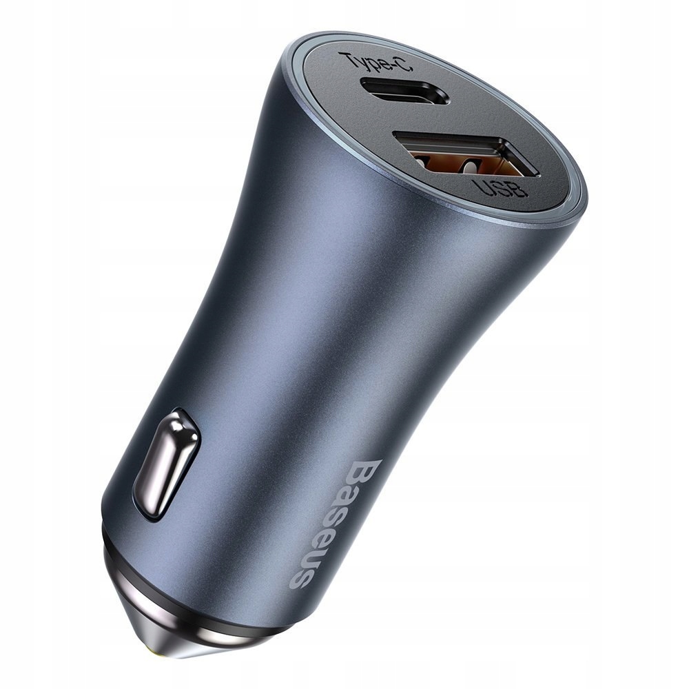 Szybka ładowarka samochodowa Usb-c Usb 40W Golden Contactor Pro szary