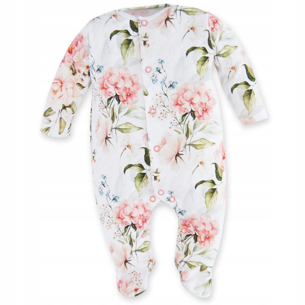 

Pajacyk dziewczęcy w kwiaty Alicja wiosna ecru 56