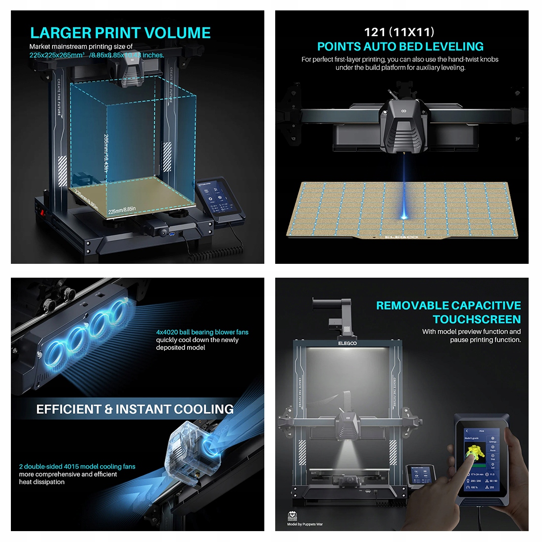 Elegoo Neptune 4 Pro Drukarka 3D | FDM | Filament | 500mm/s | AUTO LEVELING Technologia druku FDM