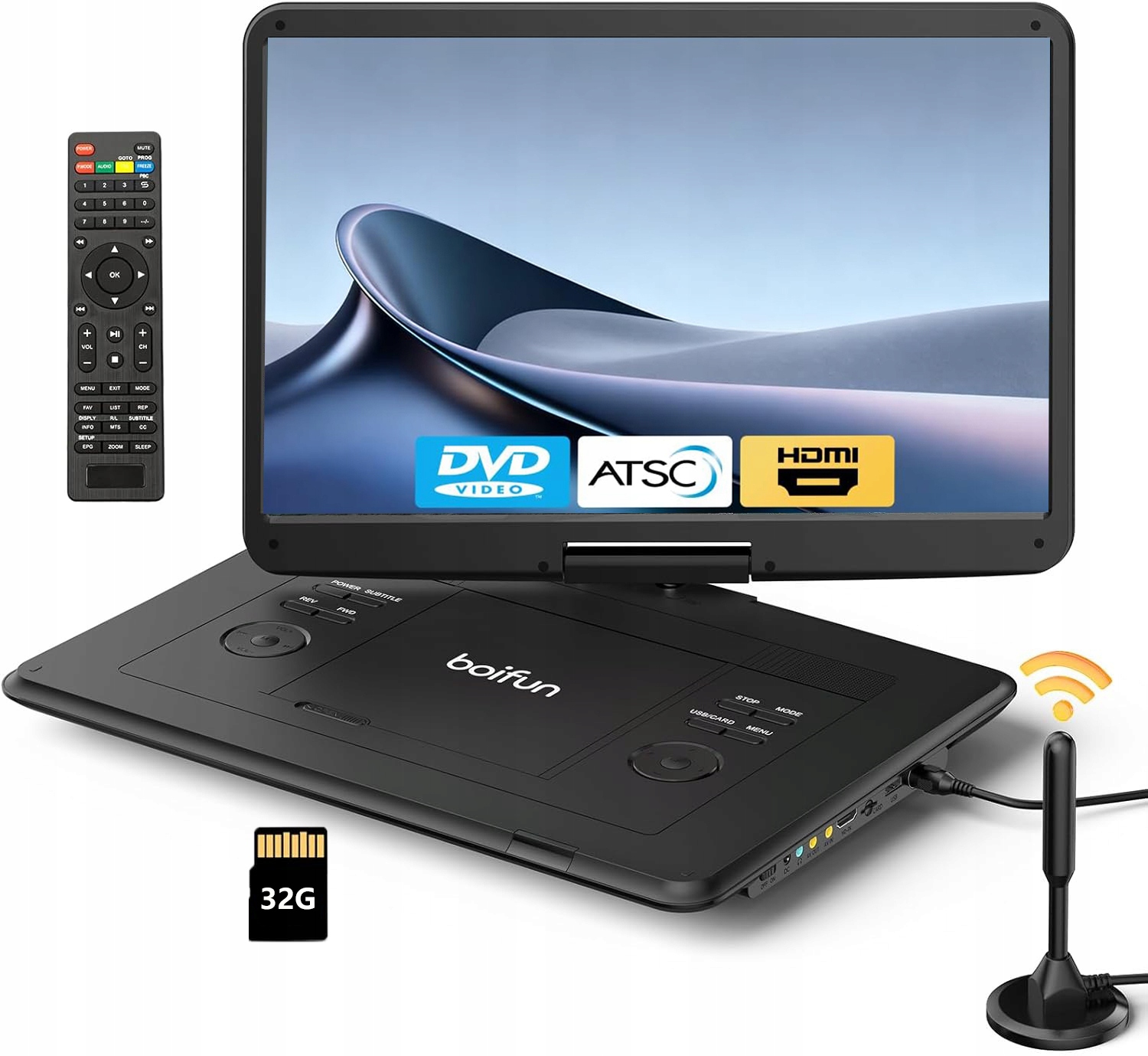 Přenosný DVD přehrávač s vestavěným televizorem Vestavěný tuner Atsc a Fm