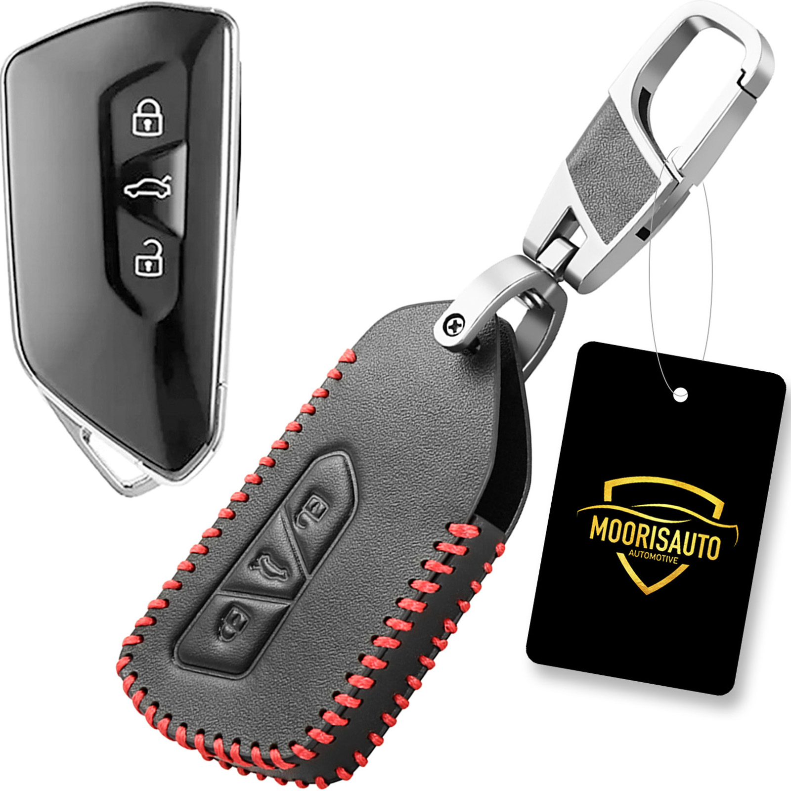 Skórzane etui pokrowiec na kluczyk Vw Golf 8 MK8 ID.4 ID.5 Seat Skoda Cupra