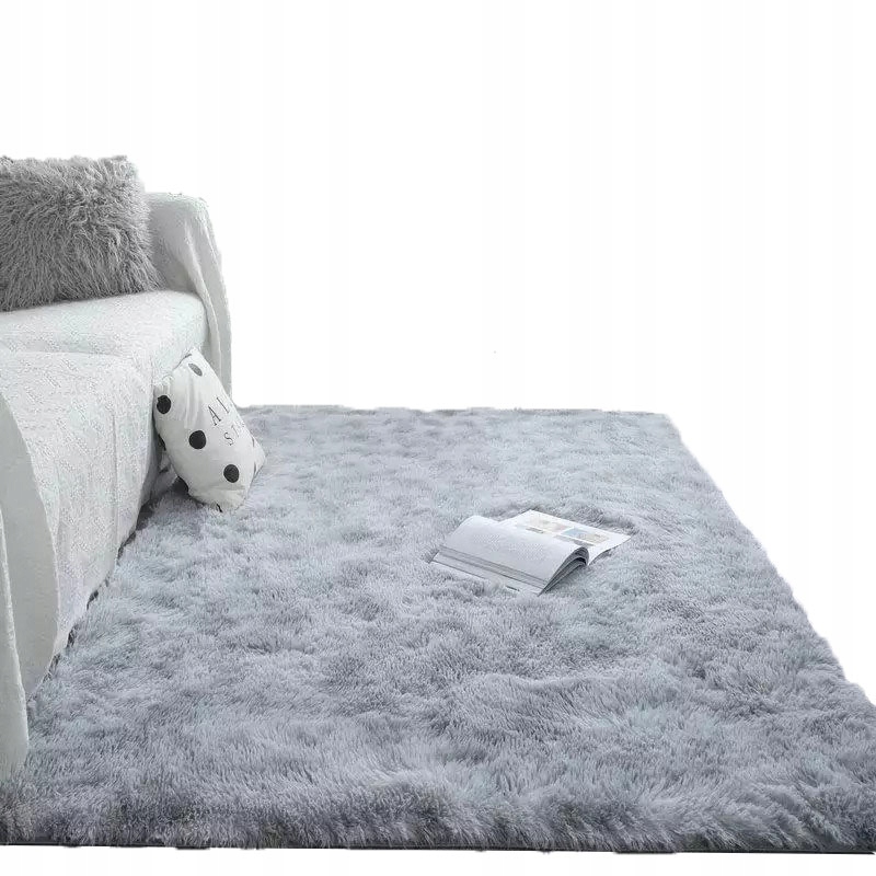 Dywan Mięciutki Plusz Shaggy Rabbit Pluszowy Jasny Szary 160X220 CM Miękki