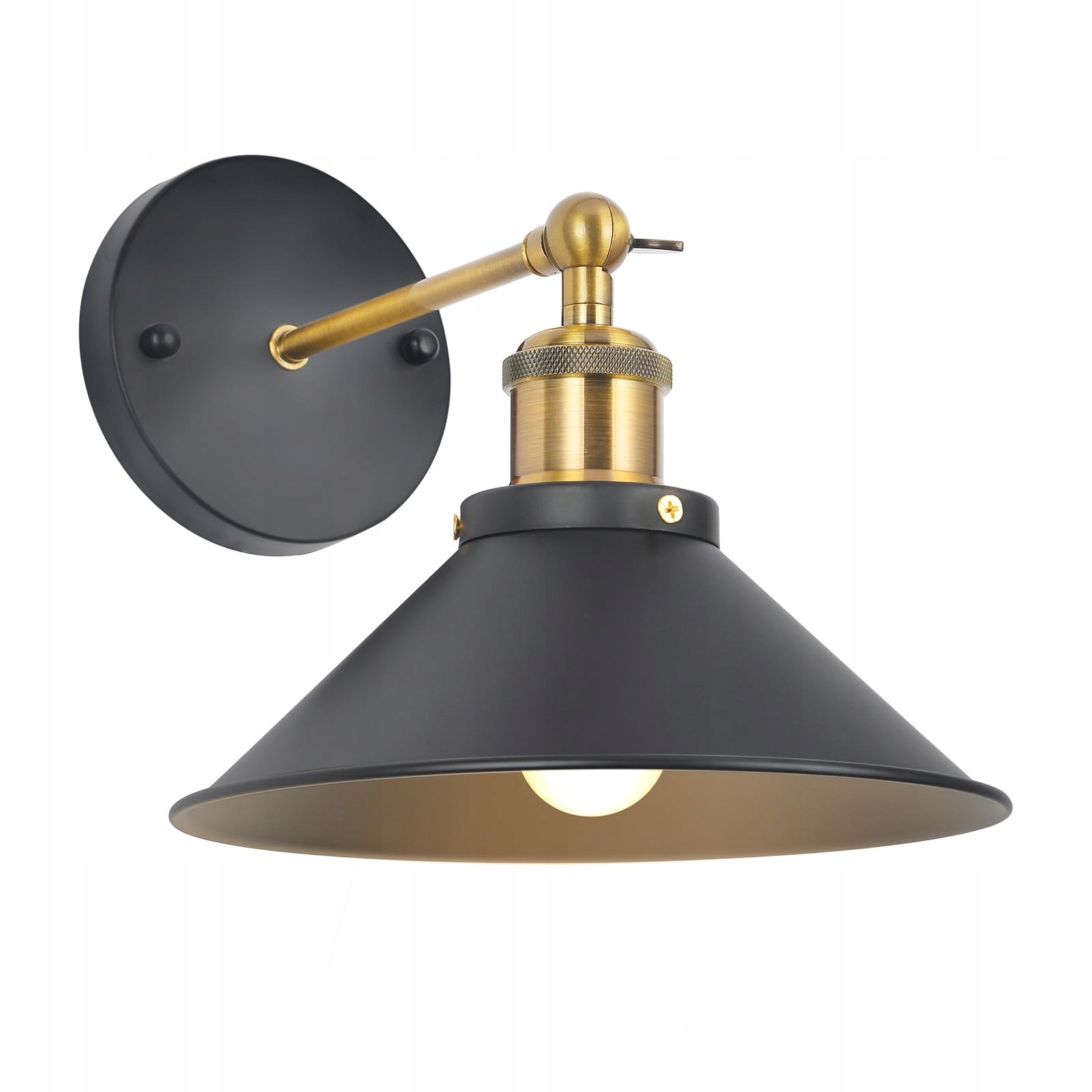 Kinkiet Wewnętrzny Ścienny do Sypialni w Stylu Loft Czarny Retro E27