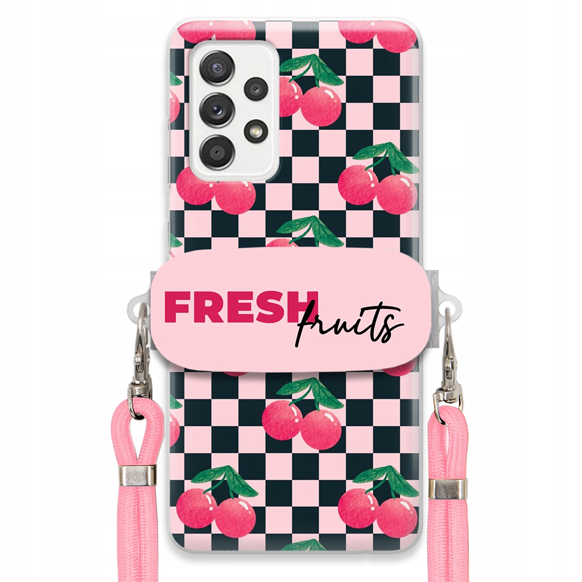 Puzdro pre Samsung A52 5G Crossbody vodítko držiak šachovnice Fresh Fruits