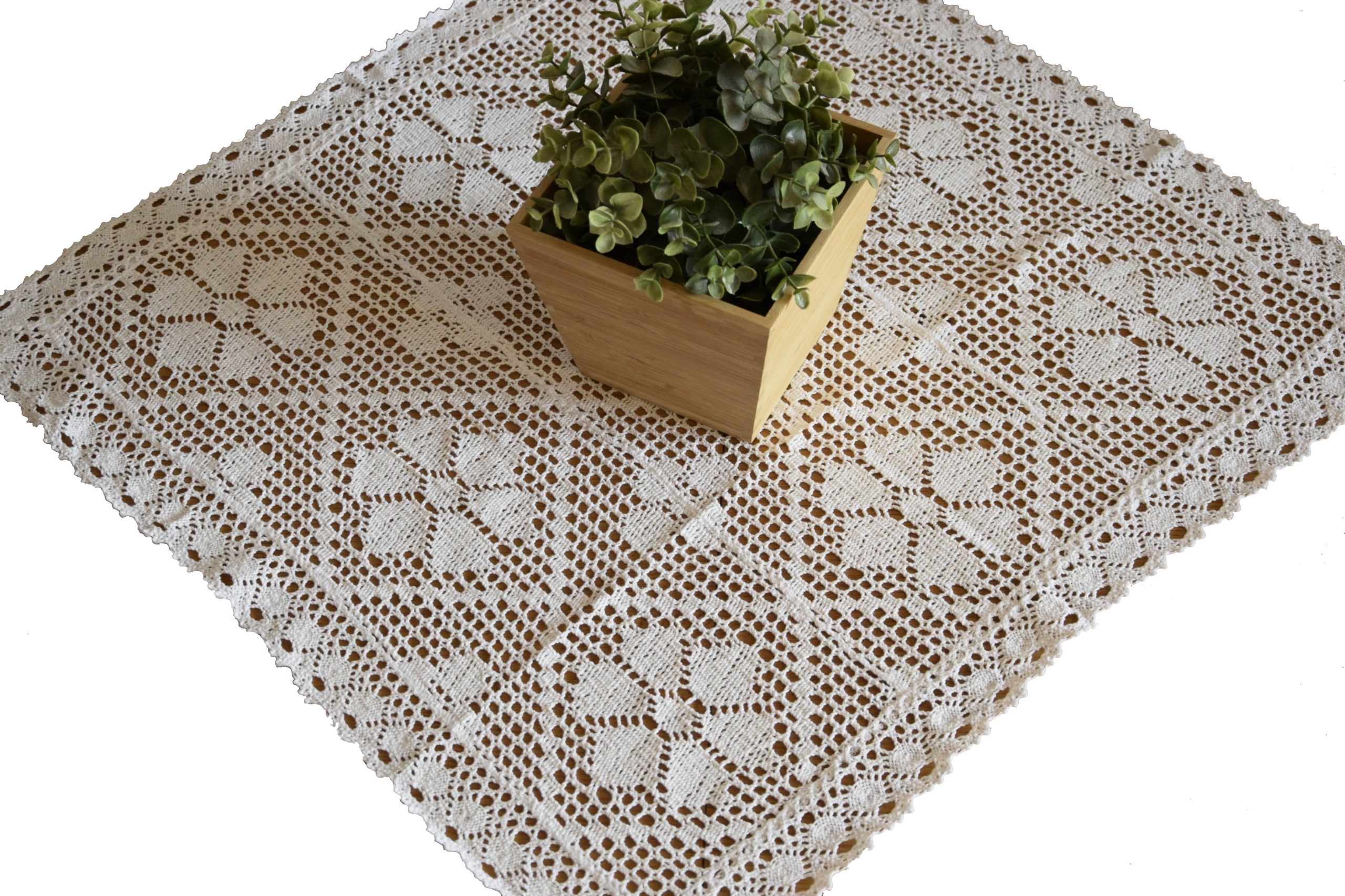 

Serweta Nakładka Szydełkowa Biały Kwadrat 60/60