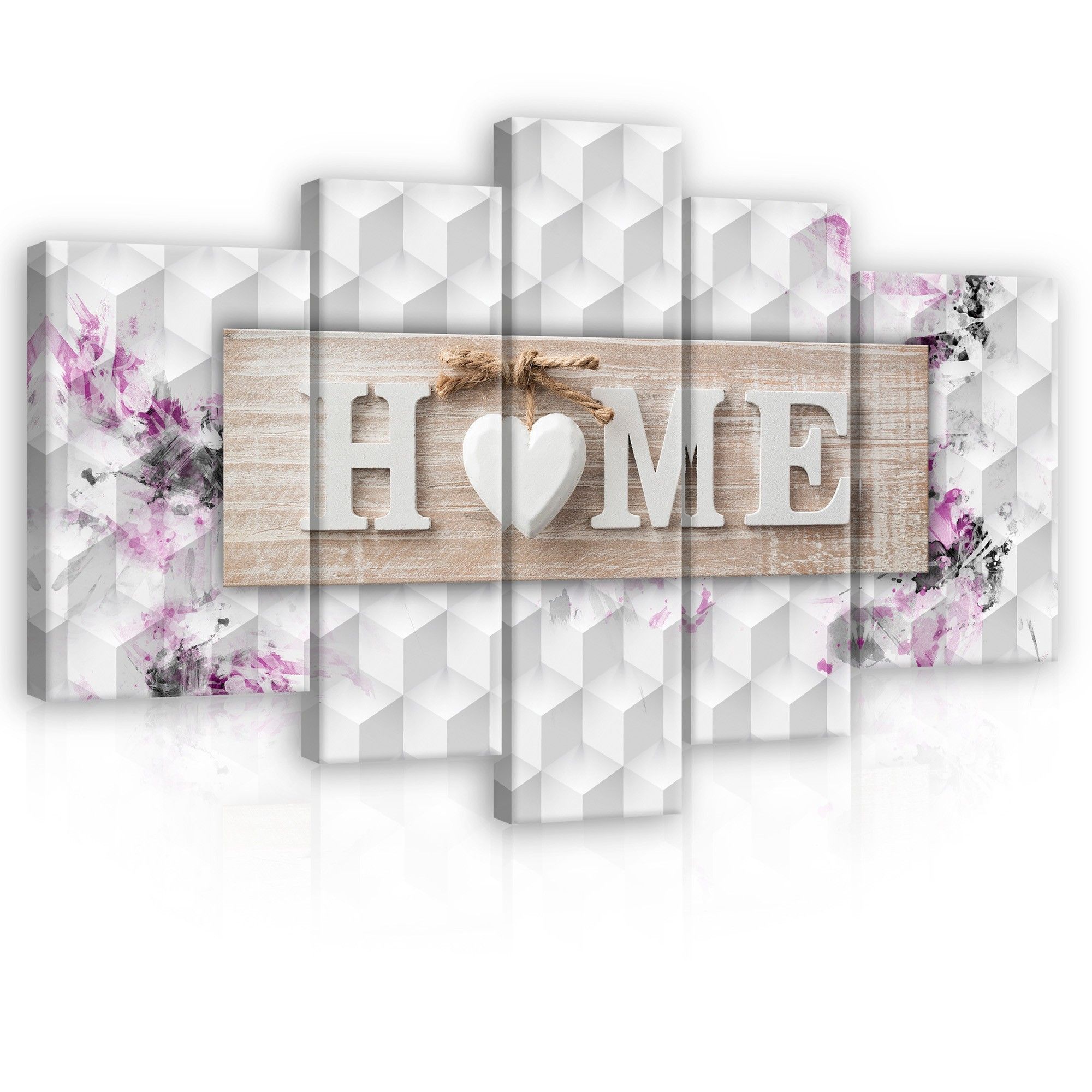 Obraz 170x100 modulárny abstrakcia geometria pastely Home srdce dom