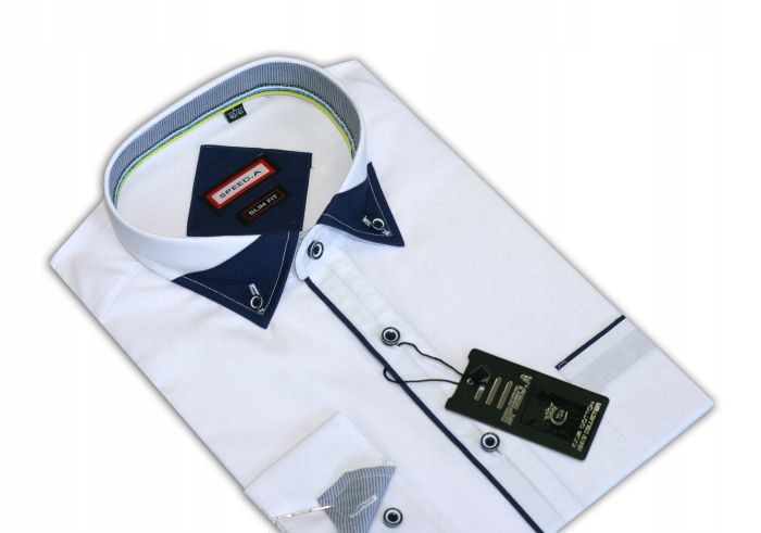 

Mg1 Koszula męska Dr Biała Gładka slim fit 40/41