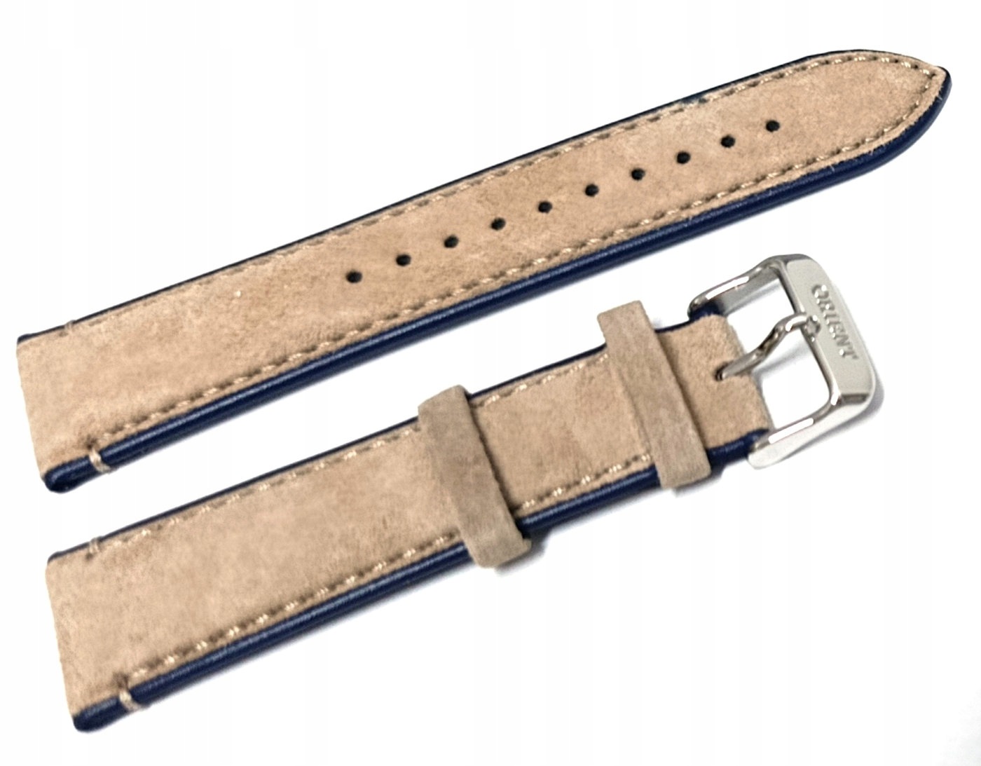Originální Kožený Semišový Béžový Řemínek Na Hodinky Orient Bambino 22 mm