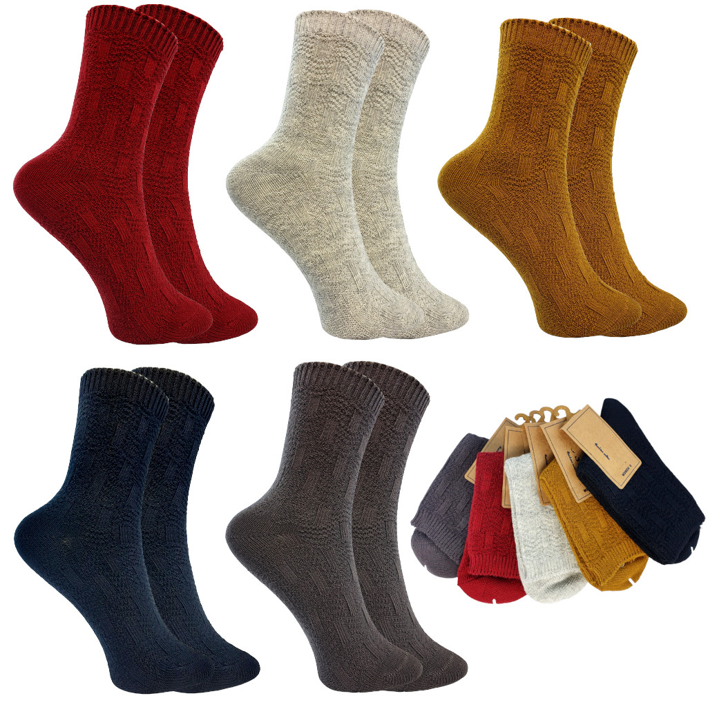 

5x Skarpety Damskie Bawełniane Ciepłe Kolorowe MIX