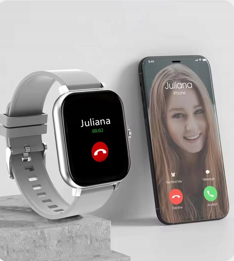 1.69” Bluetooth okosóra – pulzus, vérnyomás, lépések, sport, értesítések