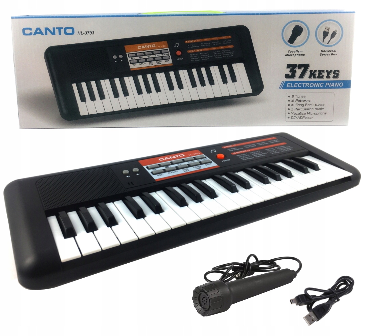 KEYBOARD DLA DZIECI MIKROFON USB PIANINKO ORGANKI