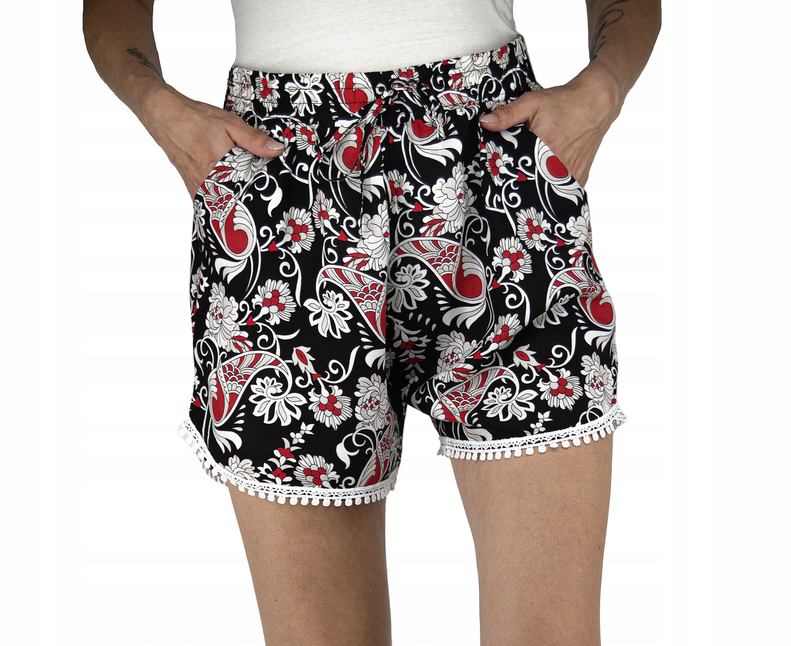 SPODENKI DAMSKIE ZWIEWNE WZORY KOLORY r.L Rozmiar L