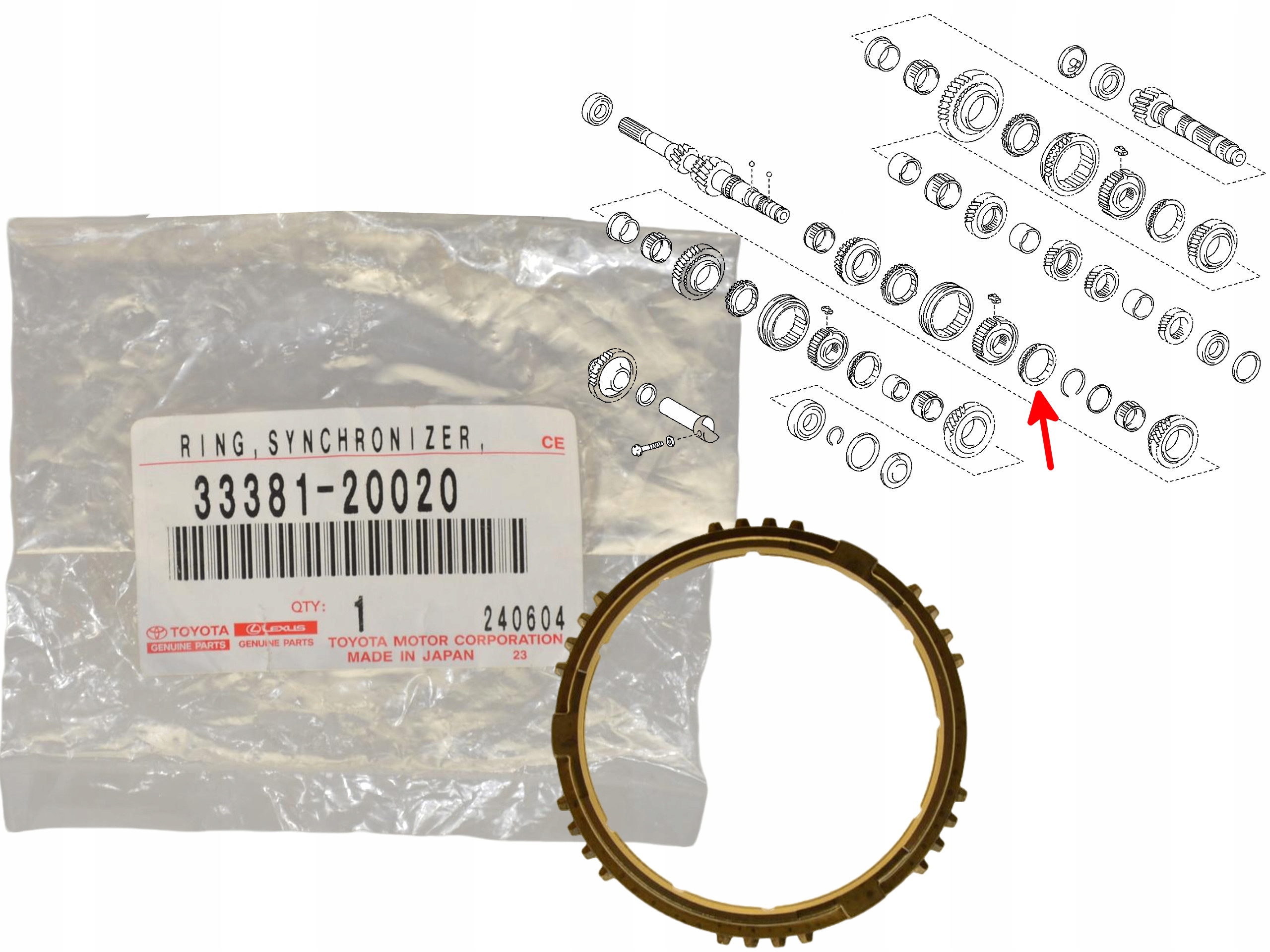 Synchronizátor Manuální Převodovky 2 Rychlostní Stupeň 33381-20020 Oe Toyota Auris
