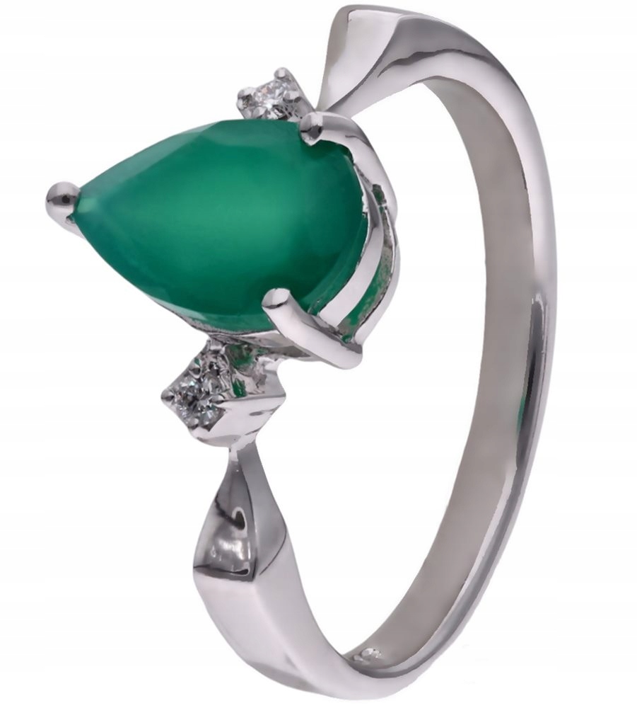 Prstýnek Ag 925 Achát a diamant CVD-3394-R-AG vel. 17