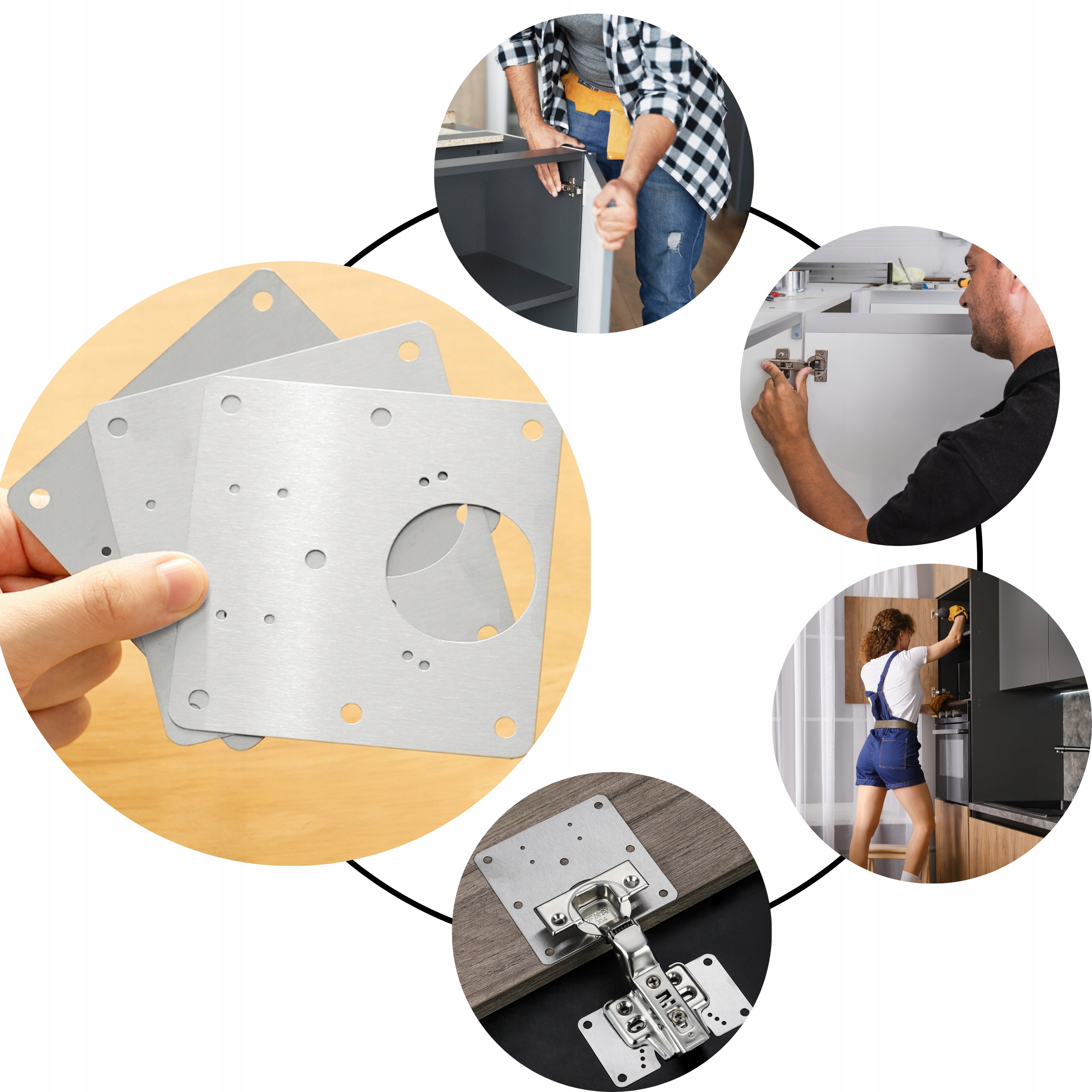 24x ZESTAW NAPRAWCZY ZAWIASU PŁYTKA NAPRAWCZA DO NAPRAWY WYRWANYCH ZAWIASÓW Stan opakowania oryginalne