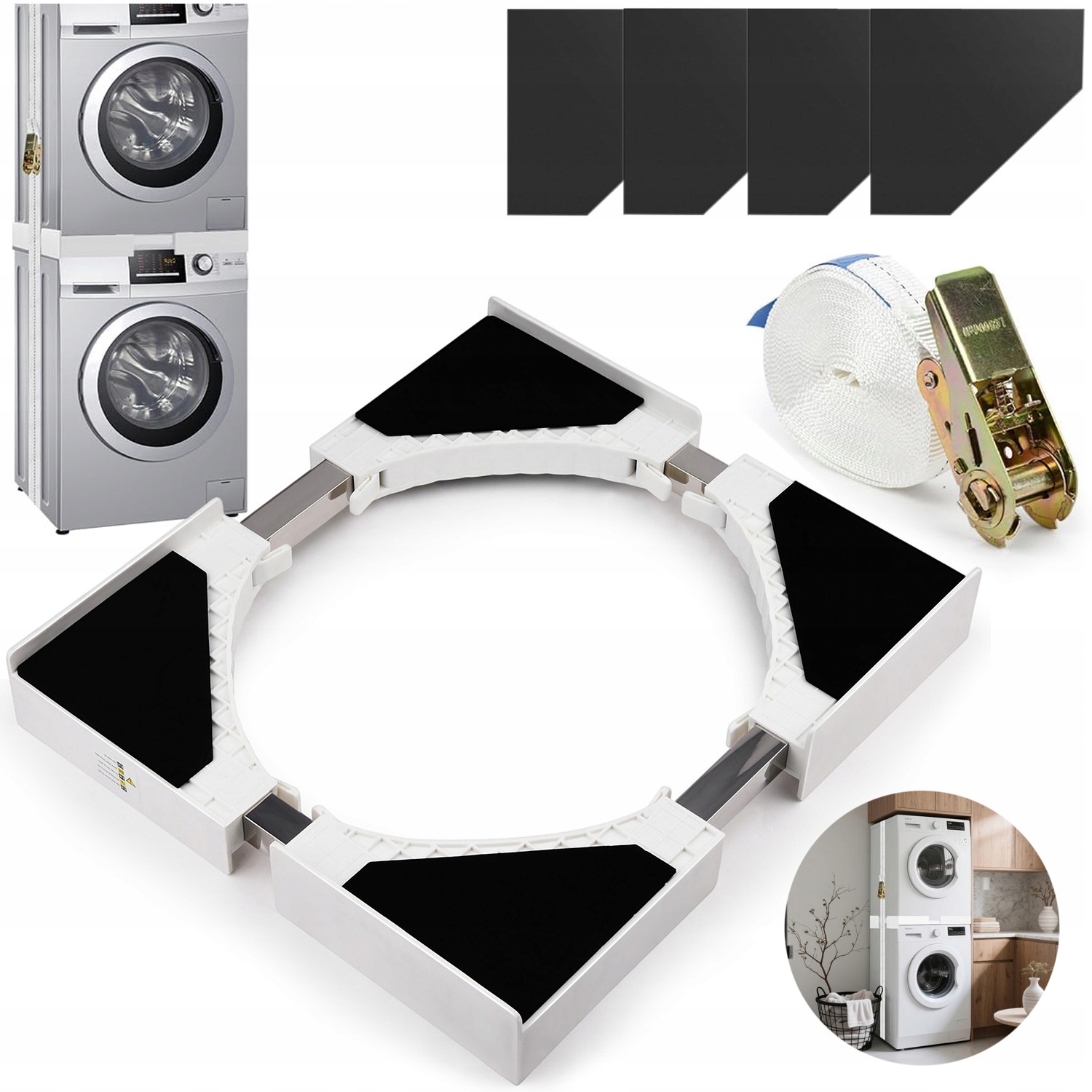 Łącznik Pralki Z Suszarką Uniwersalna Rama Pośrednia Z Antywibracyjna Pas