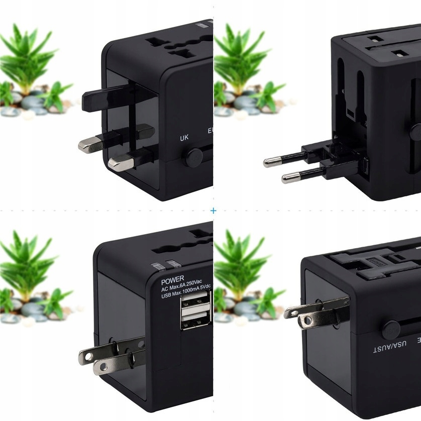 

Przejściówka Usa Uk Eu Usb Świat Adapter Gniazdka