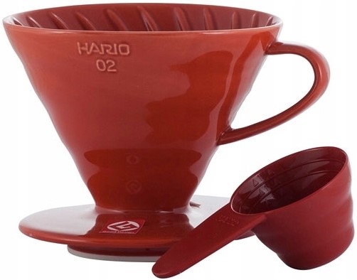 Drip ceramiczny V60-02 HARIO czerwony dripper Model VDC-02R