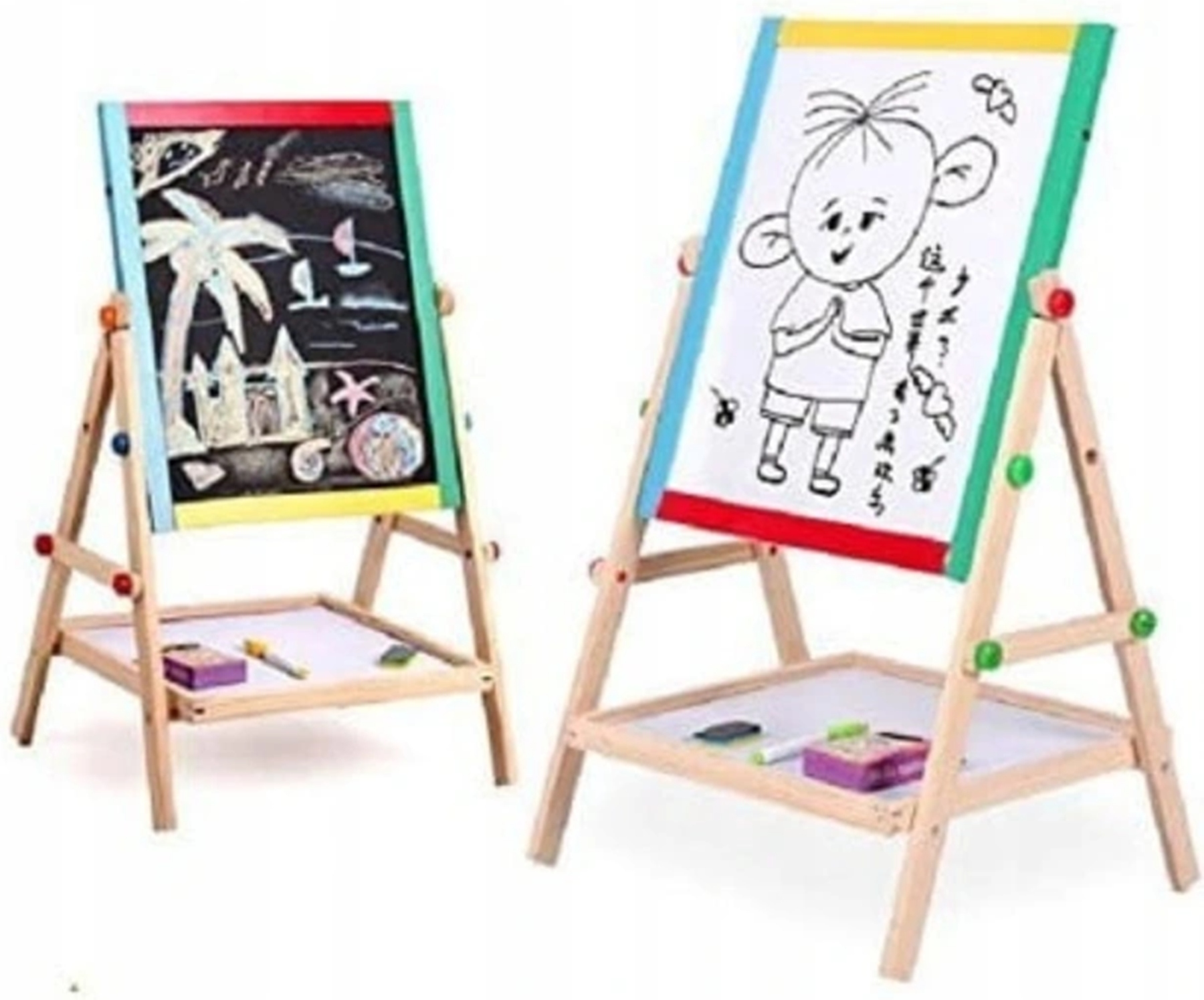 

Tablica Magnetyczna Kredowa Drewniana Obrotowa 2W1