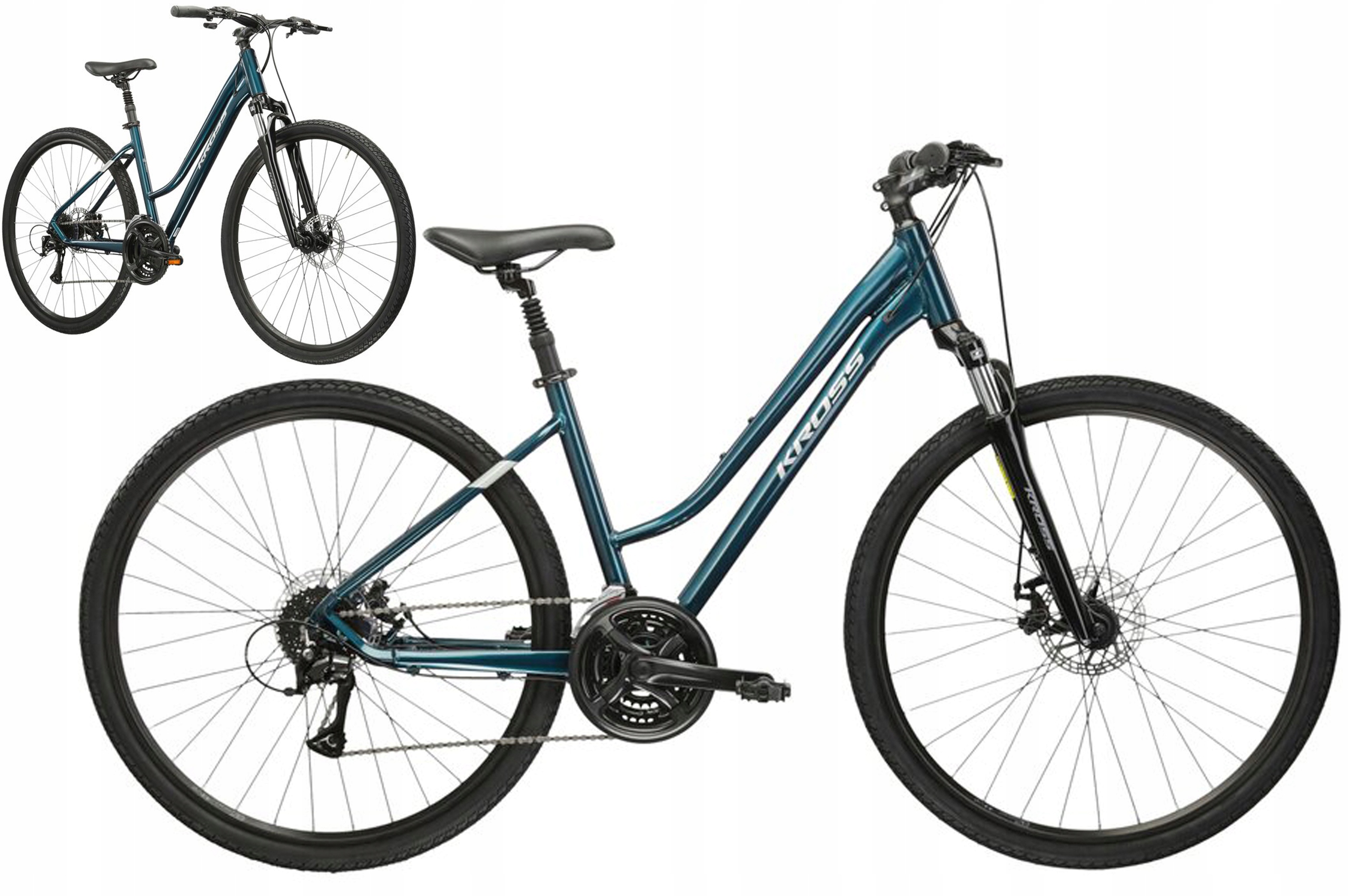 Rower 28" Crossowy Kross Evado 3.0 rama L 19" turkusowy srebrny R25