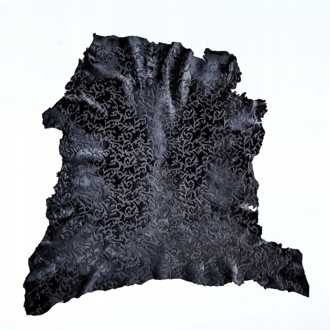 Přírodní kůže černá s vlasem Pony laserem řezaná