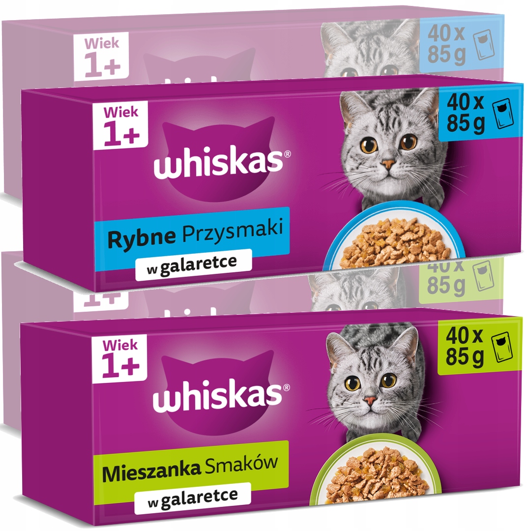 Levně Whiskas Rybí pochoutky a směs příchutí 160x85g Mokré Krmivo Pro Kočky