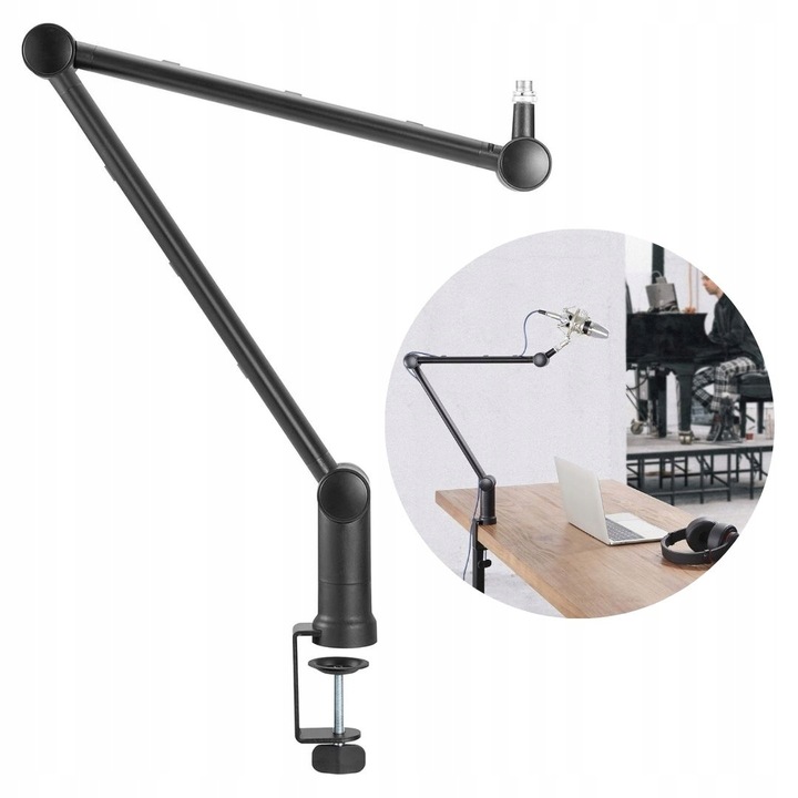 Uchwyt Ramię Biurkowe Do Mikrofonu Regulowany Statyw Studyjny Wysięgnik