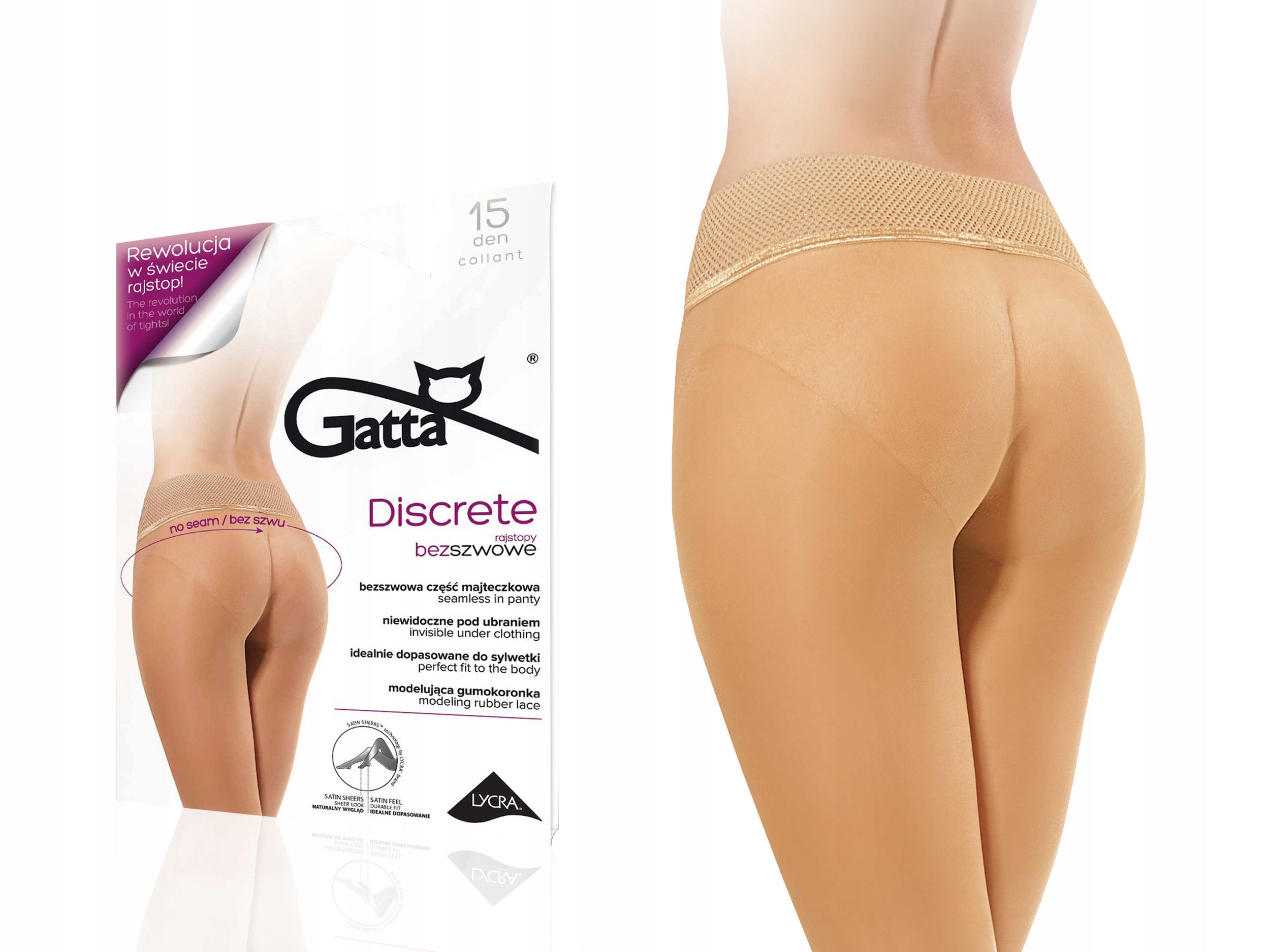 

Gatta Discrete rajstopy bezszwowe, golden, 2-S