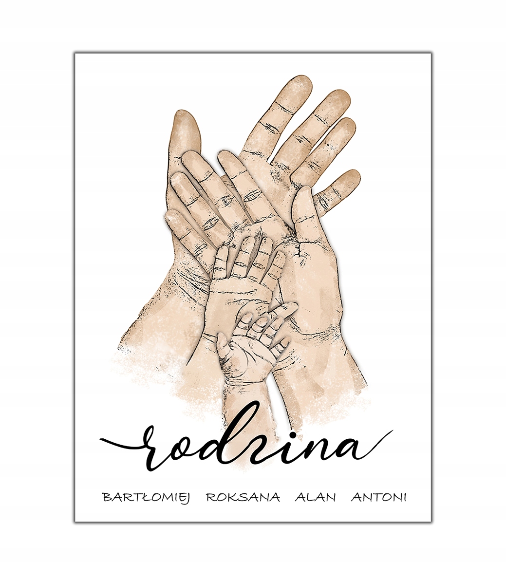

1 plakat dłonie ręce rocznica ślubu rodzina beż a3