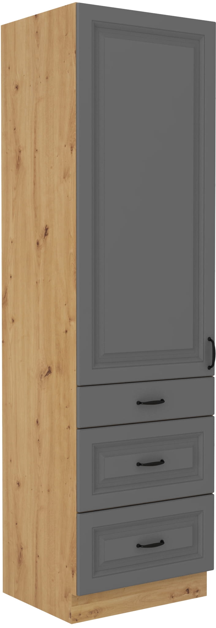 Vysoká Skříňka 210X60 Zásuvky Stilo Šedá Artisan