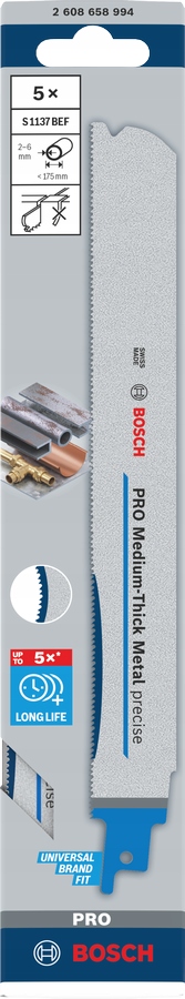 Bosch Pilový List Pro Pilu Ocasku Pro Medium-thick Metal Precise S1137BEF