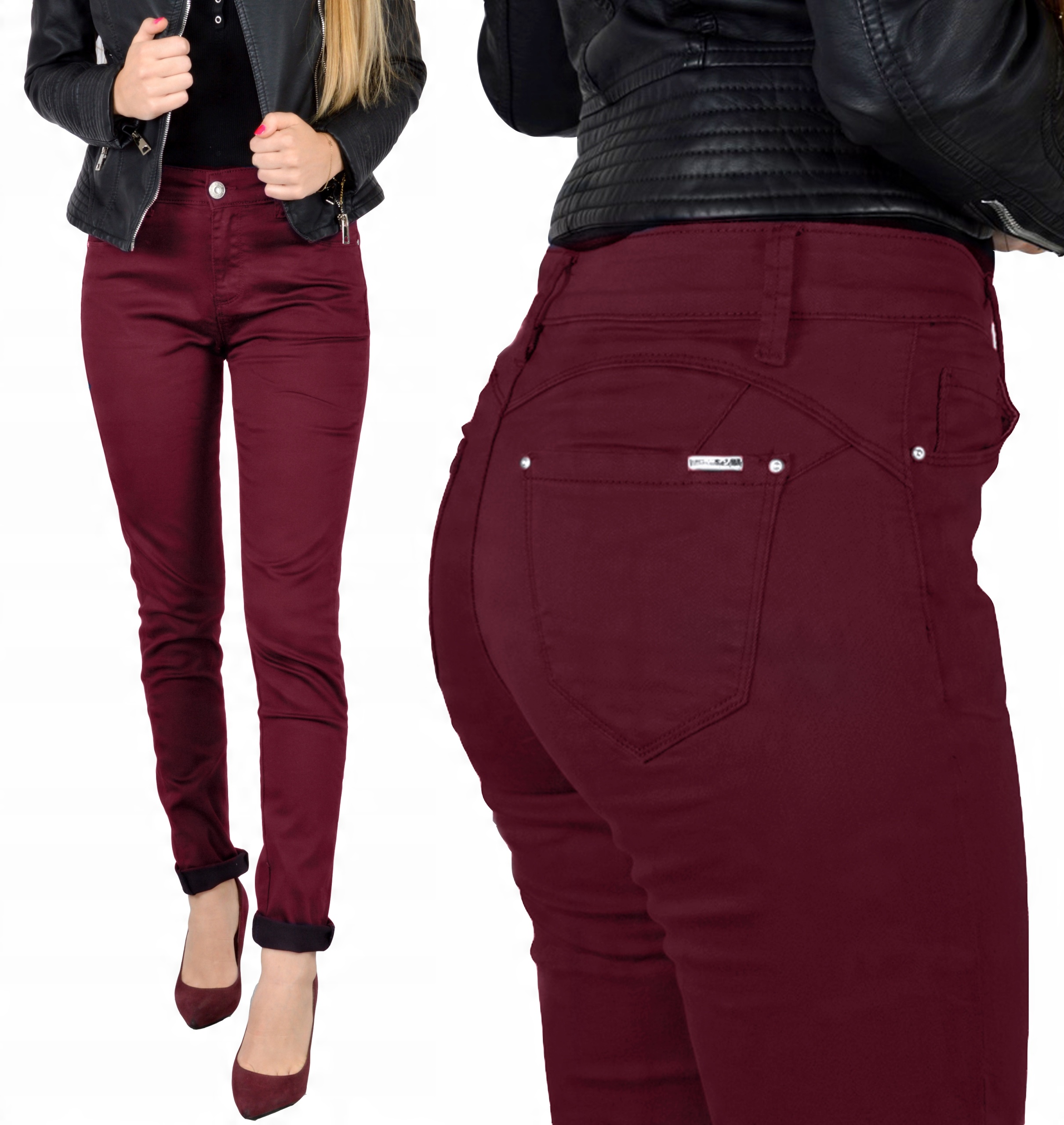 

Damskie Spodnie Jeansy Jeansowe Push-Up Plus Size