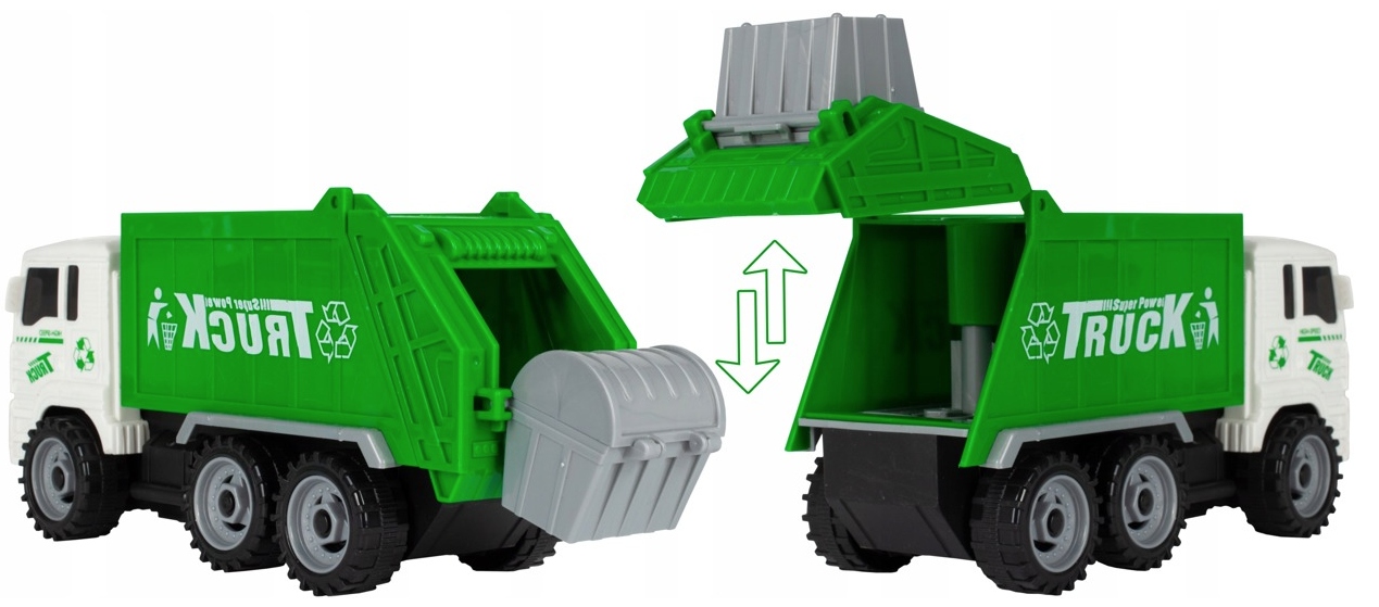 DUŻA ŚMIECIARKA AUTKO DO SKRĘCANIA ZABAWKA RUCHOMA ZESTAW SKRĘCANIA RUCHOMA Płeć chłopcy unisex