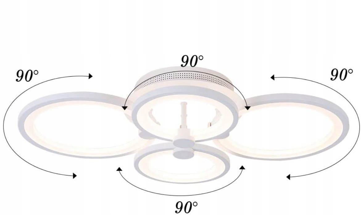 LAMPA LED RING LAMPA SUFITOWA PLAFON ŻYRANDOL RING + Pilot Szerokość produktu 55 cm