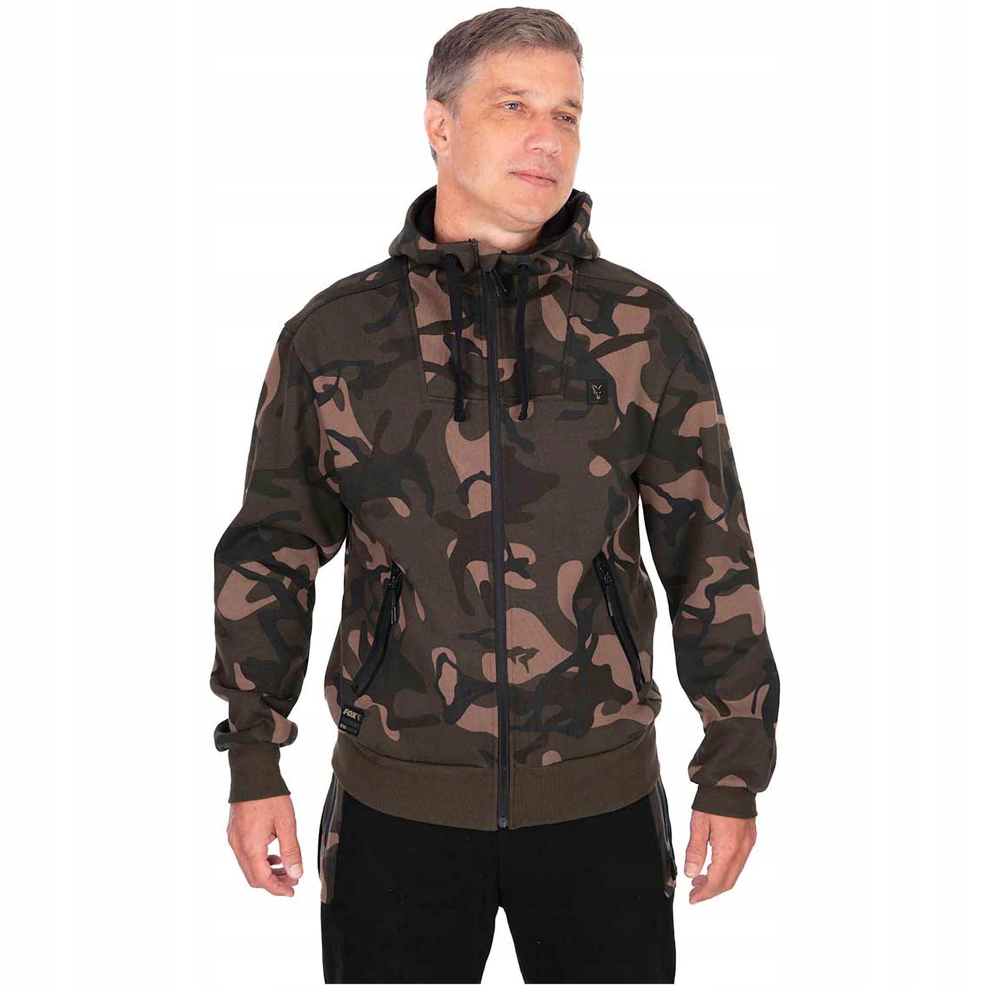 Pánská Mikina rybářská mikina Fox Camo Full Zip Premium 310 Hoodie vel. XL