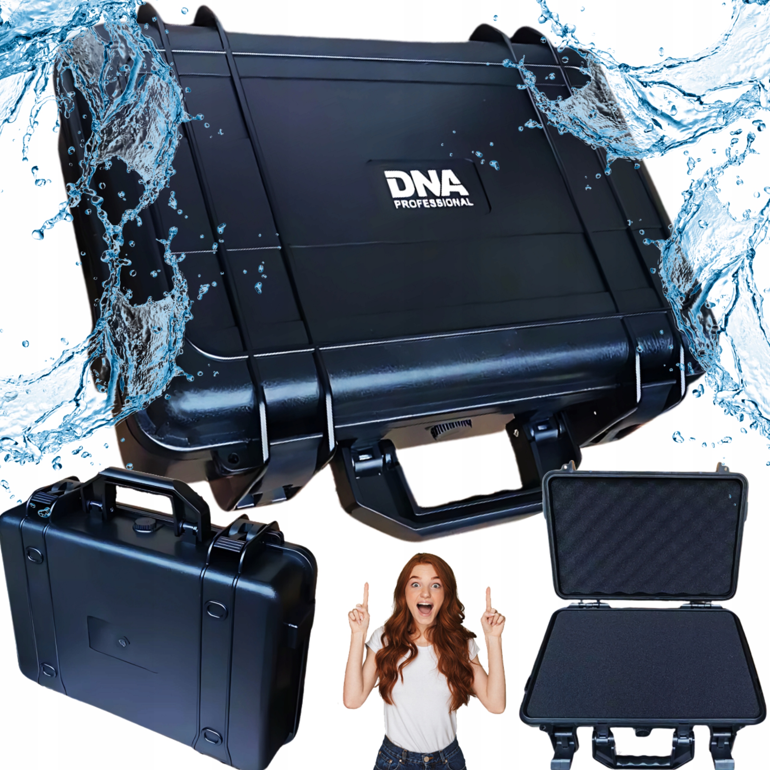 Přepravní Kufr S Houbičkou Vodotěsný 380X290, Černý, Prachotěsný, IP65