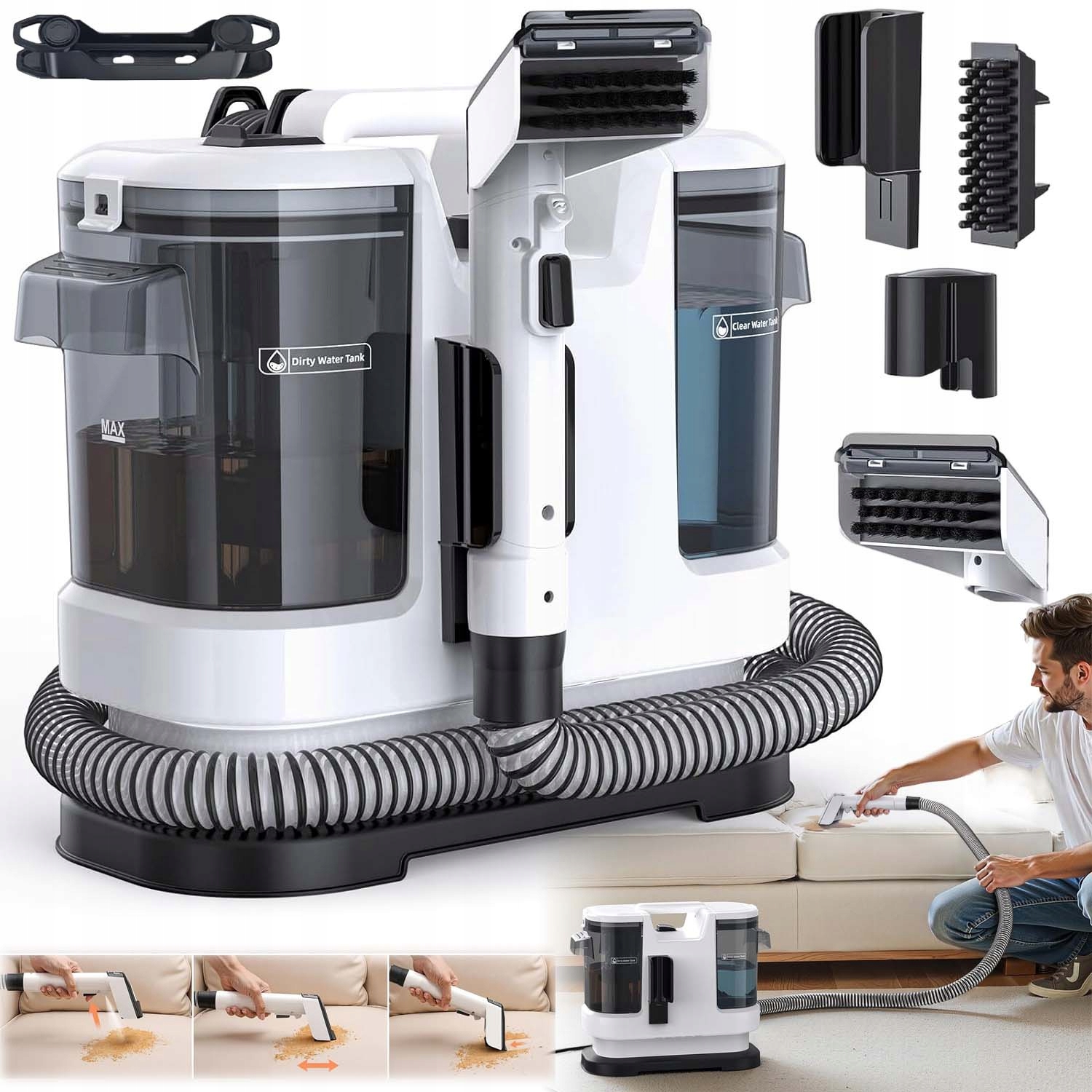 Výkonný Vysavač Pro Mokré A Suché Praní Koberců, Čalounění, Foukání, 450 W