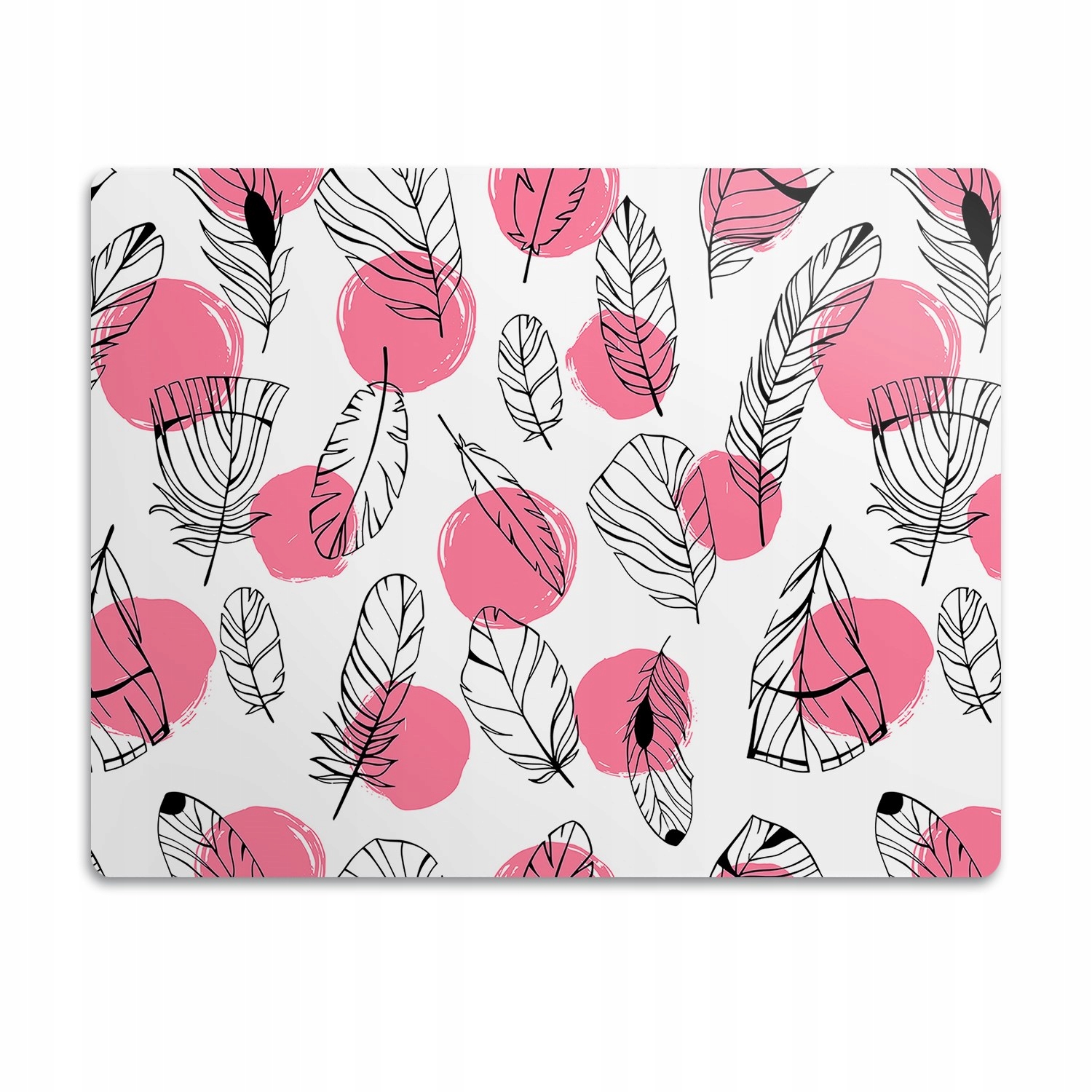 Levně Voděodolná podložka pod misku Peří a puntíky 90x60 cm