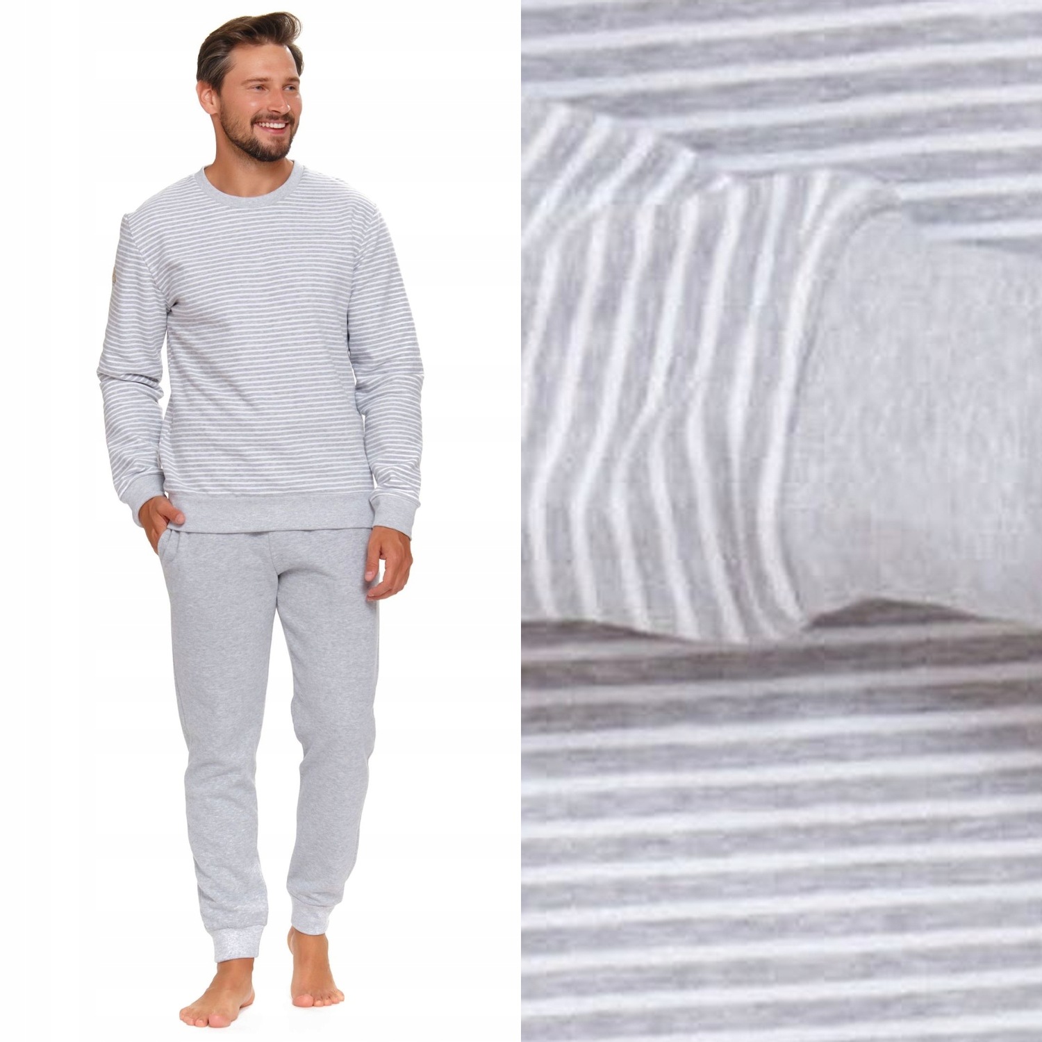Pánské pyžamo Doctornap Pmb 5248 šedé plus s bavlnou 2XL