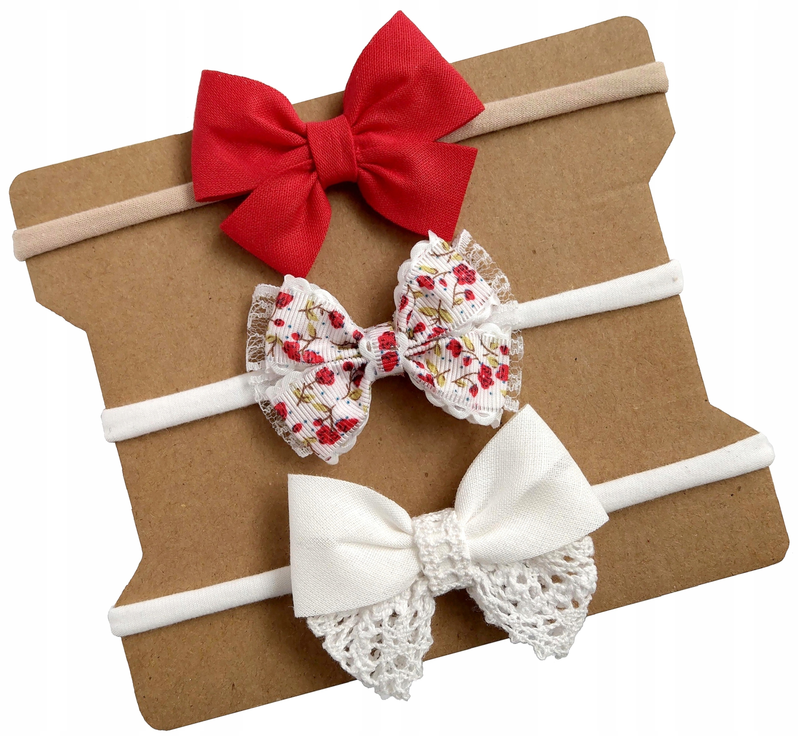 

Opaski bezuciskowe zestaw z kokardką sesja chrzest