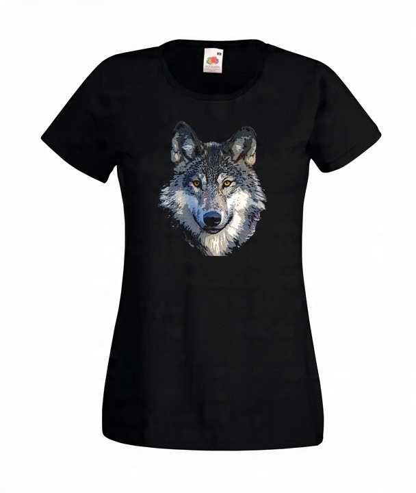 

M Koszulka Damska Wilk Szary Księżyc Wolf Wzory