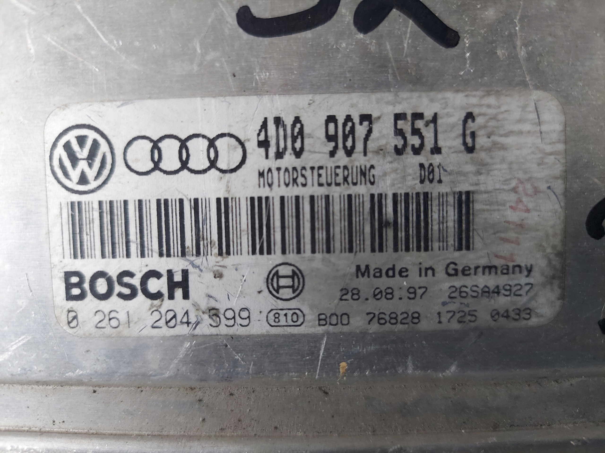 A4 B5 2.8 V6 4D0907551G control unit of the engine