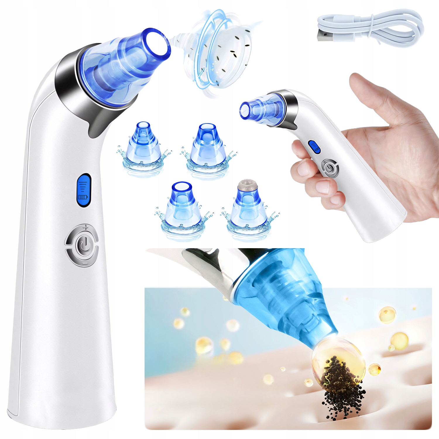 Vysavač Na Černé Tečky Z Pórů Obličeje, 5STUPŇOVÝ Led Displej