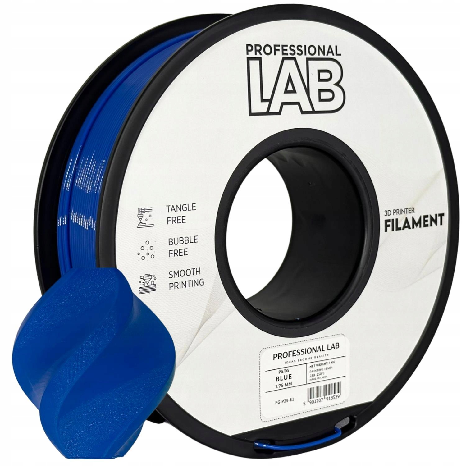 2 x Filament Petg Prof. Lab 1.75mm 1kg Niebieski Blue Wytrzymały 3D