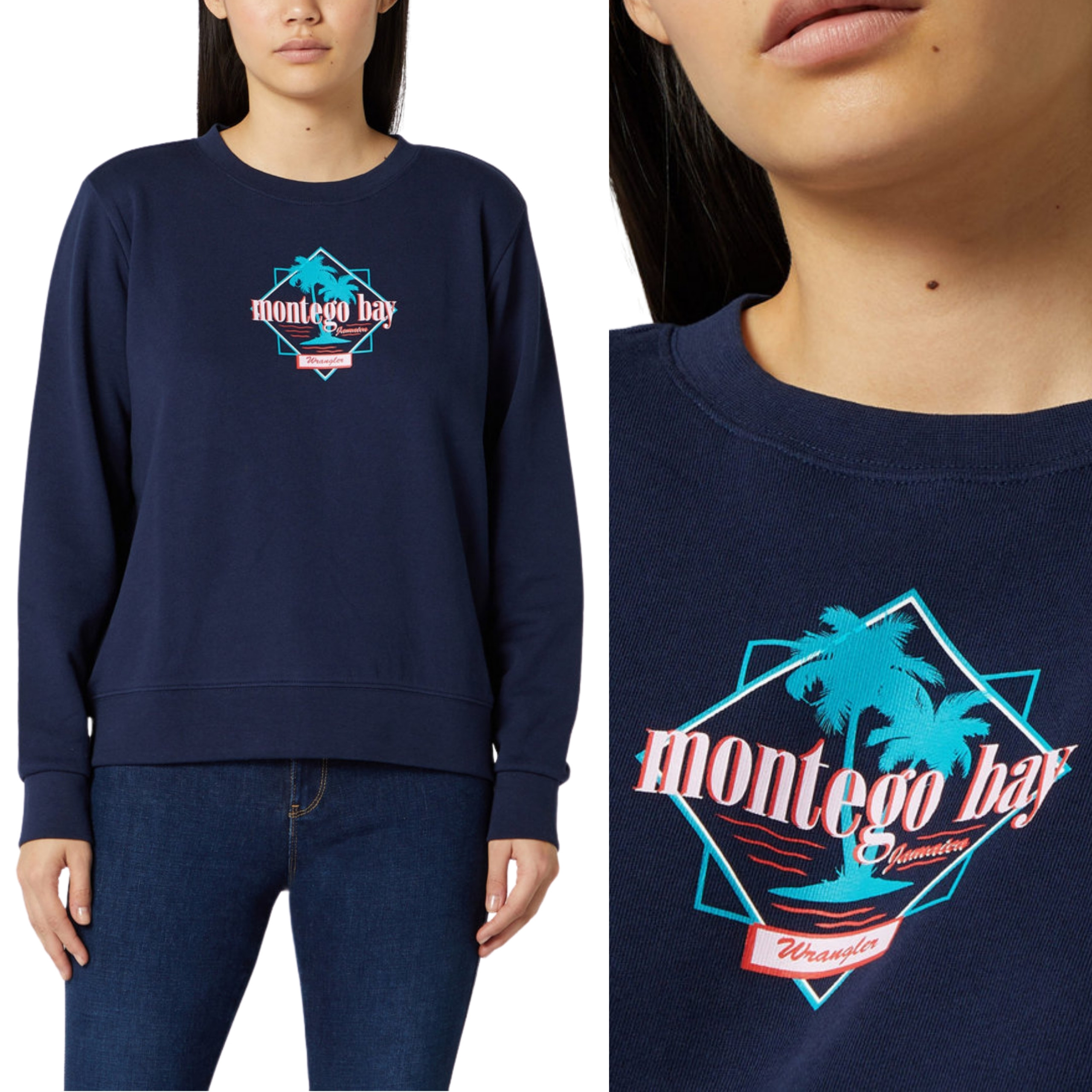 Wrangler mikina Crew Neck navy Reguar Sweat S