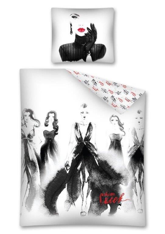 Czarno-biała Pościel Modelki Fashion Show Moda Trendy Wybieg 160x200