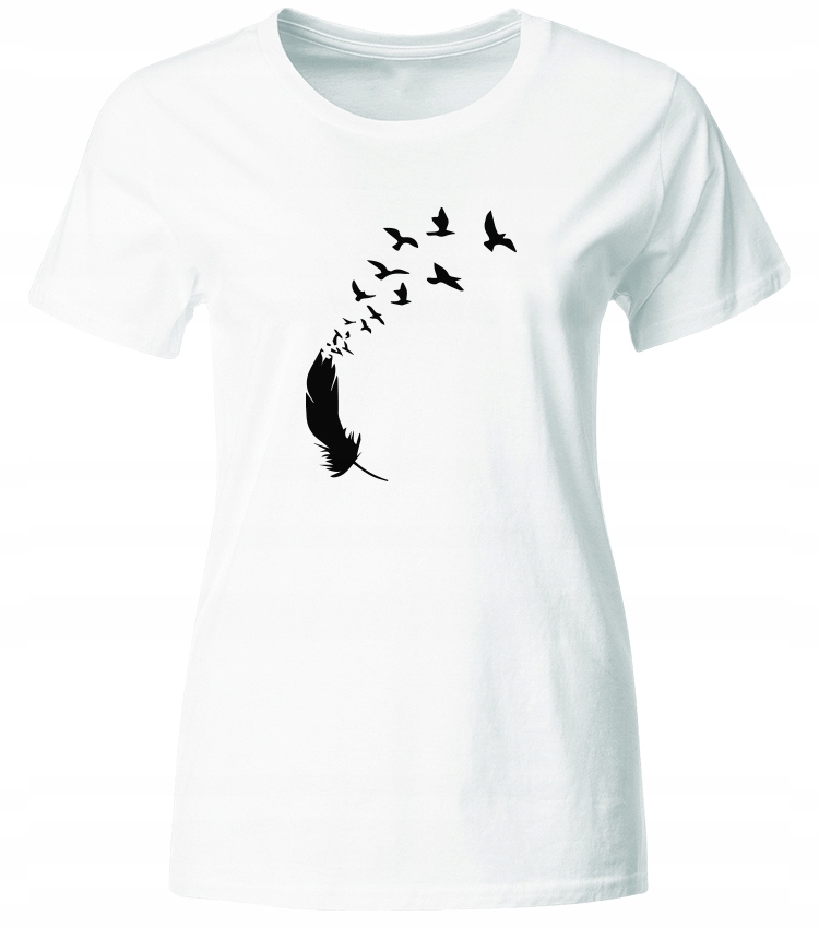 

Koszulka Damska Ptasie Pióro Modny T-shirt Roz. S