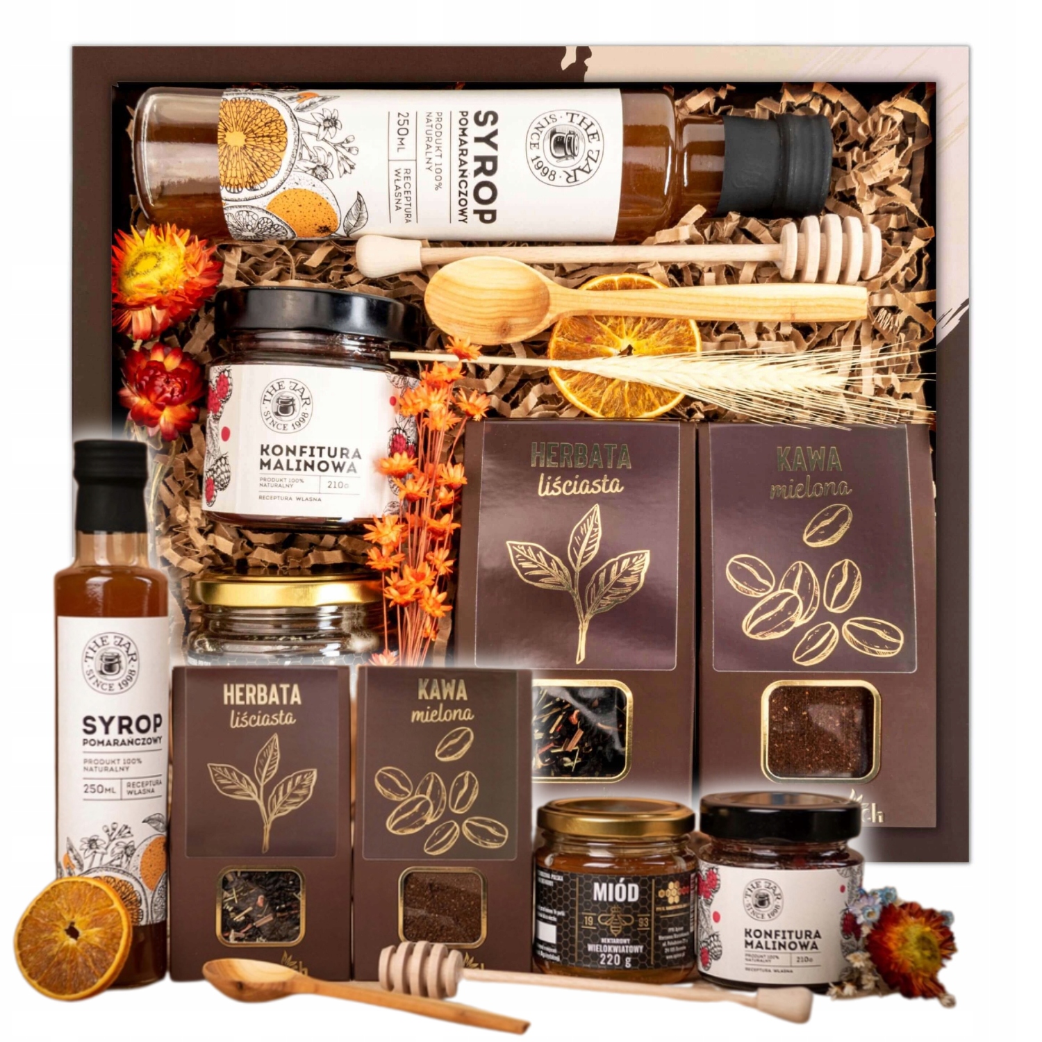 Kosz Prezentowy Zestaw Herbata Kawa Na Wielkanoc Upominek Na Zająca